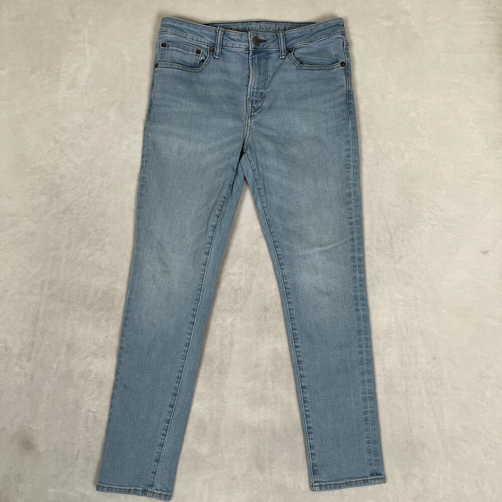 American Eagle Jeans Mens 32x30 Blue Skinny Stretch Denim Light Wash Pants